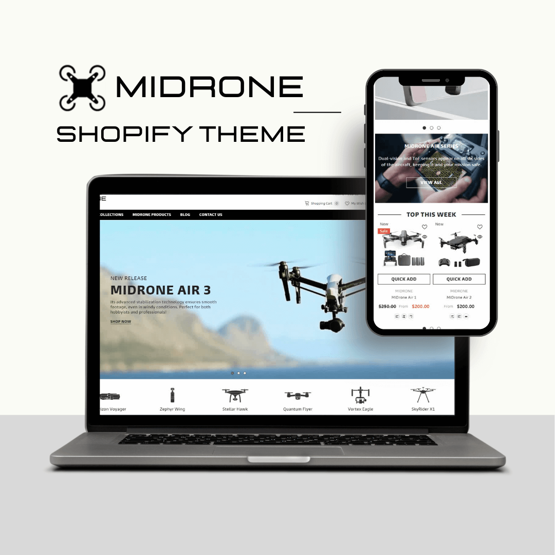 MiDrone - Premium Shopify Theme for Stunning Aerial Photography